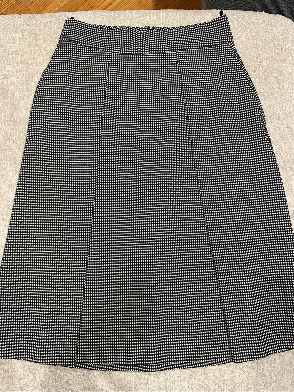 United Colors Of Benetton Black and White Check Midi Skirt